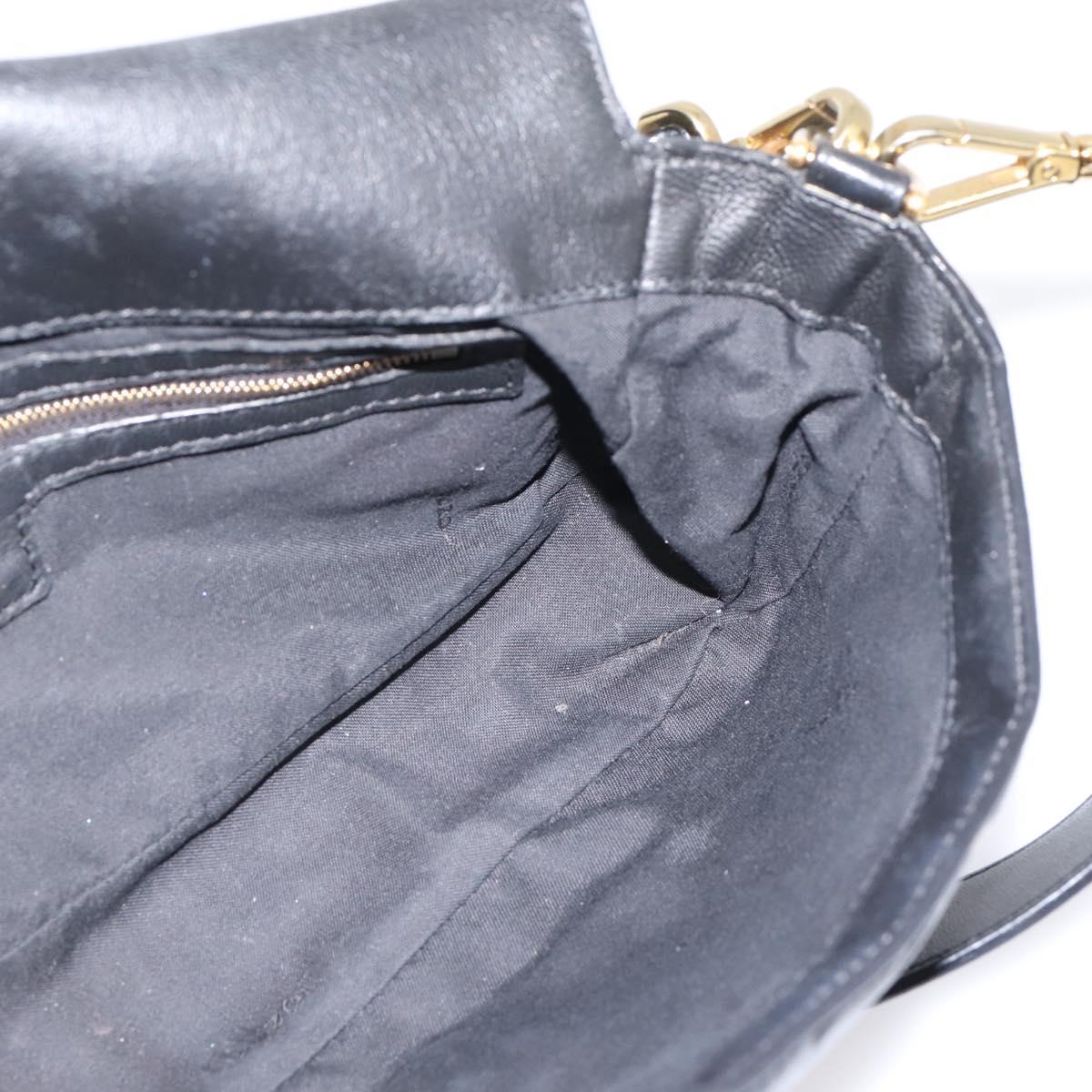 FENDI Zucca Canvas Mamma Baguette Bag Leather 2way Black 8BR600 Auth 208576V