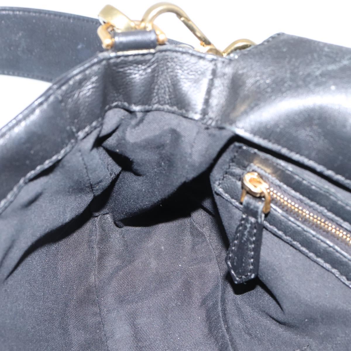 FENDI Zucca Canvas Mamma Baguette Bag Leather 2way Black 8BR600 Auth 208576V