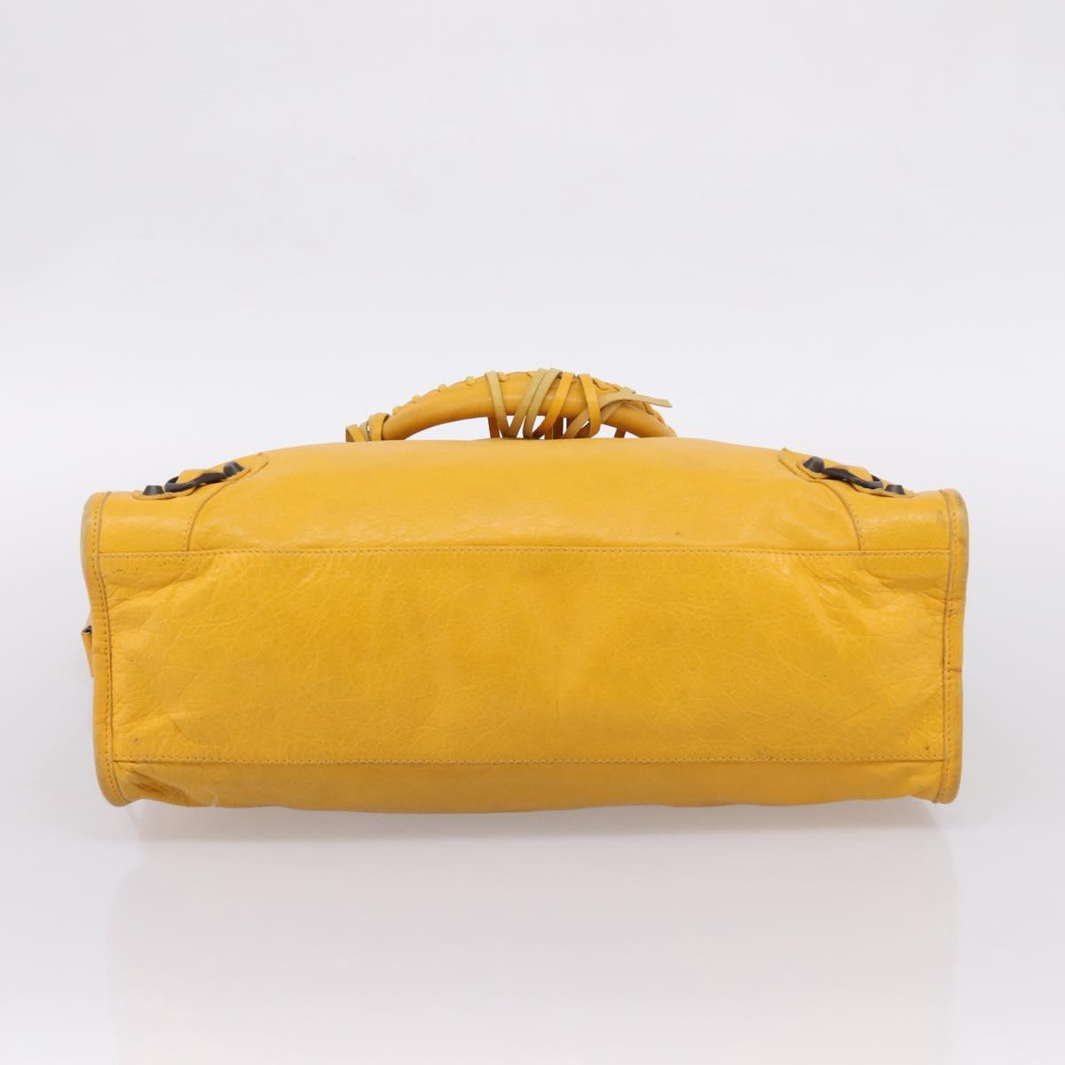Balenciaga The City Hand Bag Leather 2way Yellow 115748 Auth 208577V
