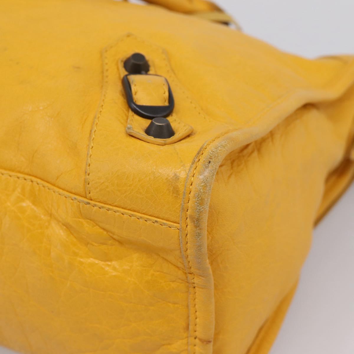 Balenciaga The City Hand Bag Leather 2way Yellow 115748 Auth 208577V