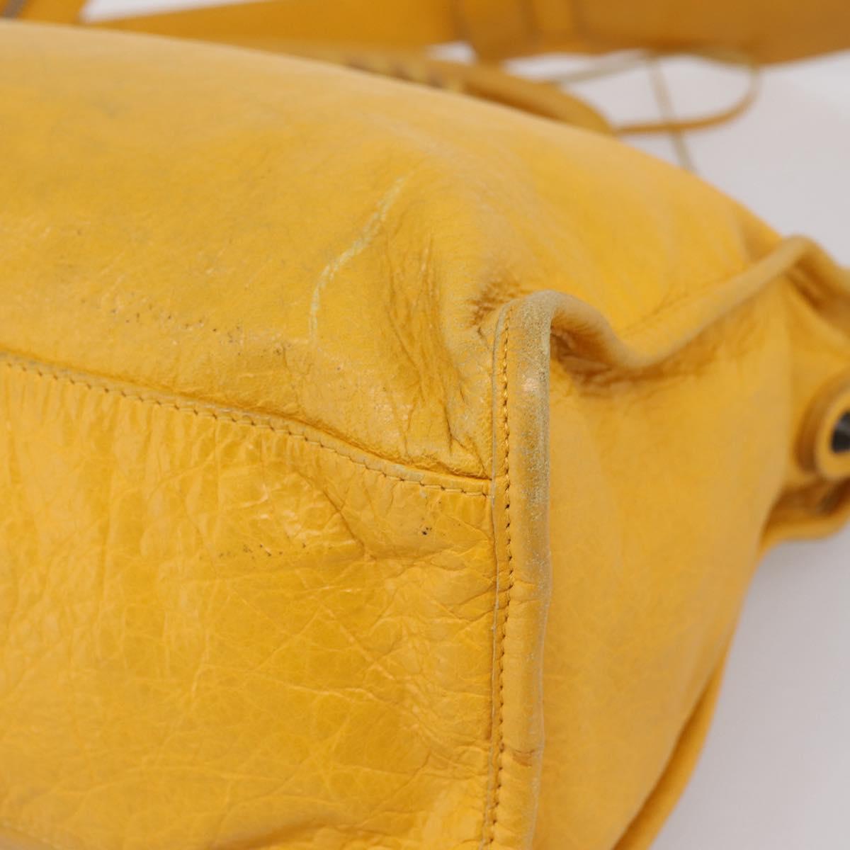 Balenciaga The City Hand Bag Leather 2way Yellow 115748 Auth 208577V