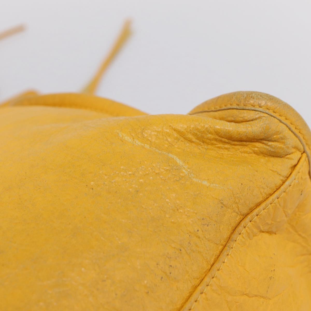 Balenciaga The City Hand Bag Leather 2way Yellow 115748 Auth 208577V