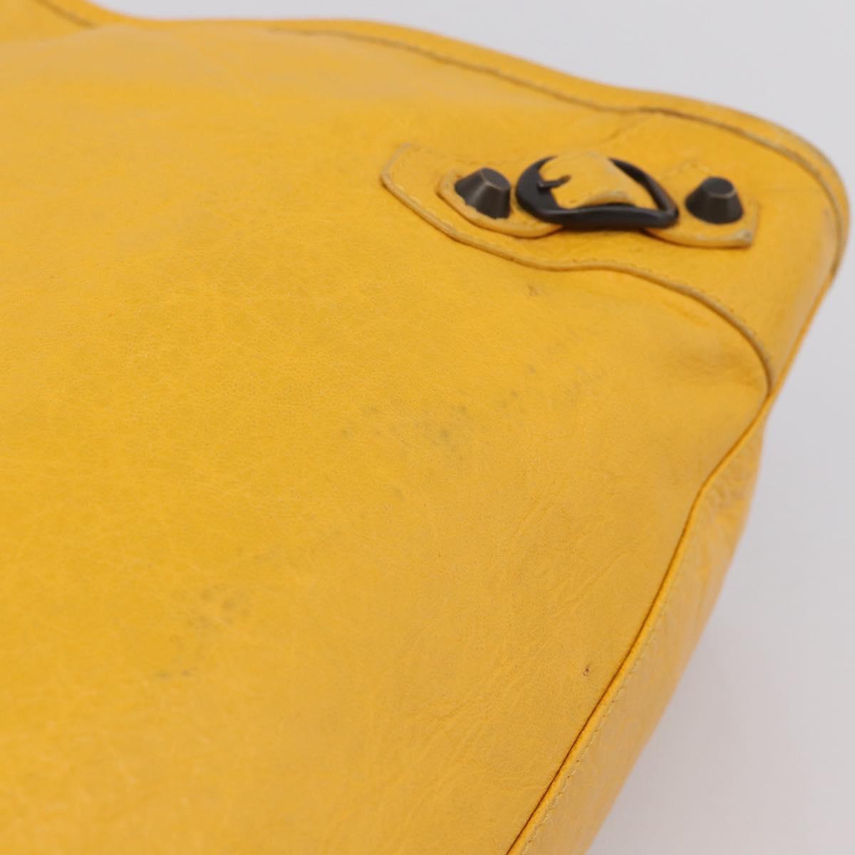 Balenciaga The City Hand Bag Leather 2way Yellow 115748 Auth 208577V