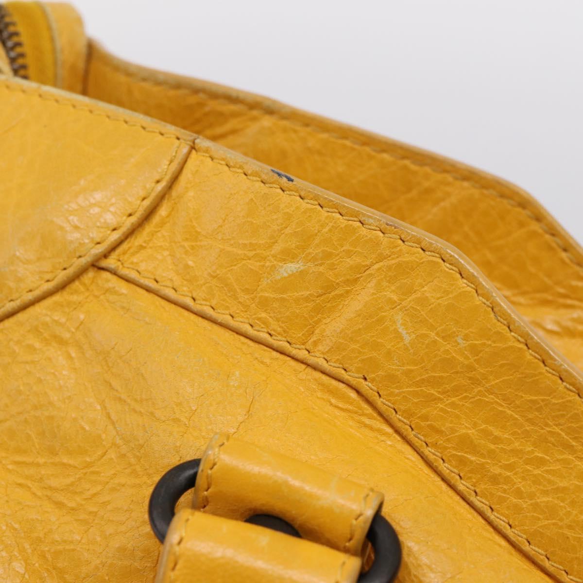 Balenciaga The City Hand Bag Leather 2way Yellow 115748 Auth 208577V