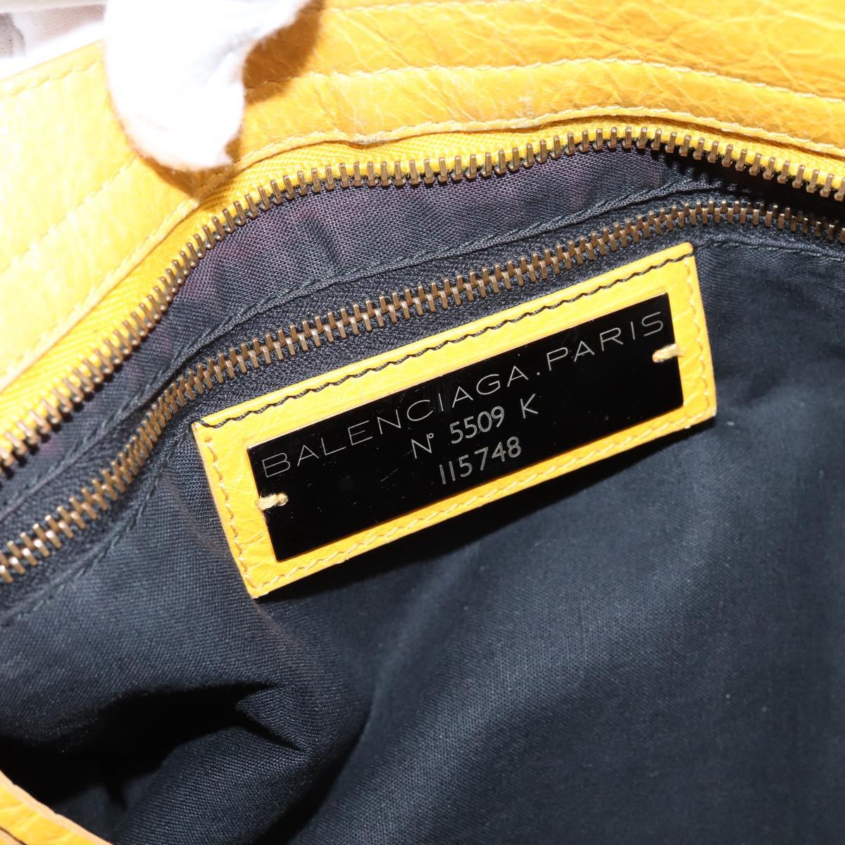Balenciaga The City Hand Bag Leather 2way Yellow 115748 Auth 208577V