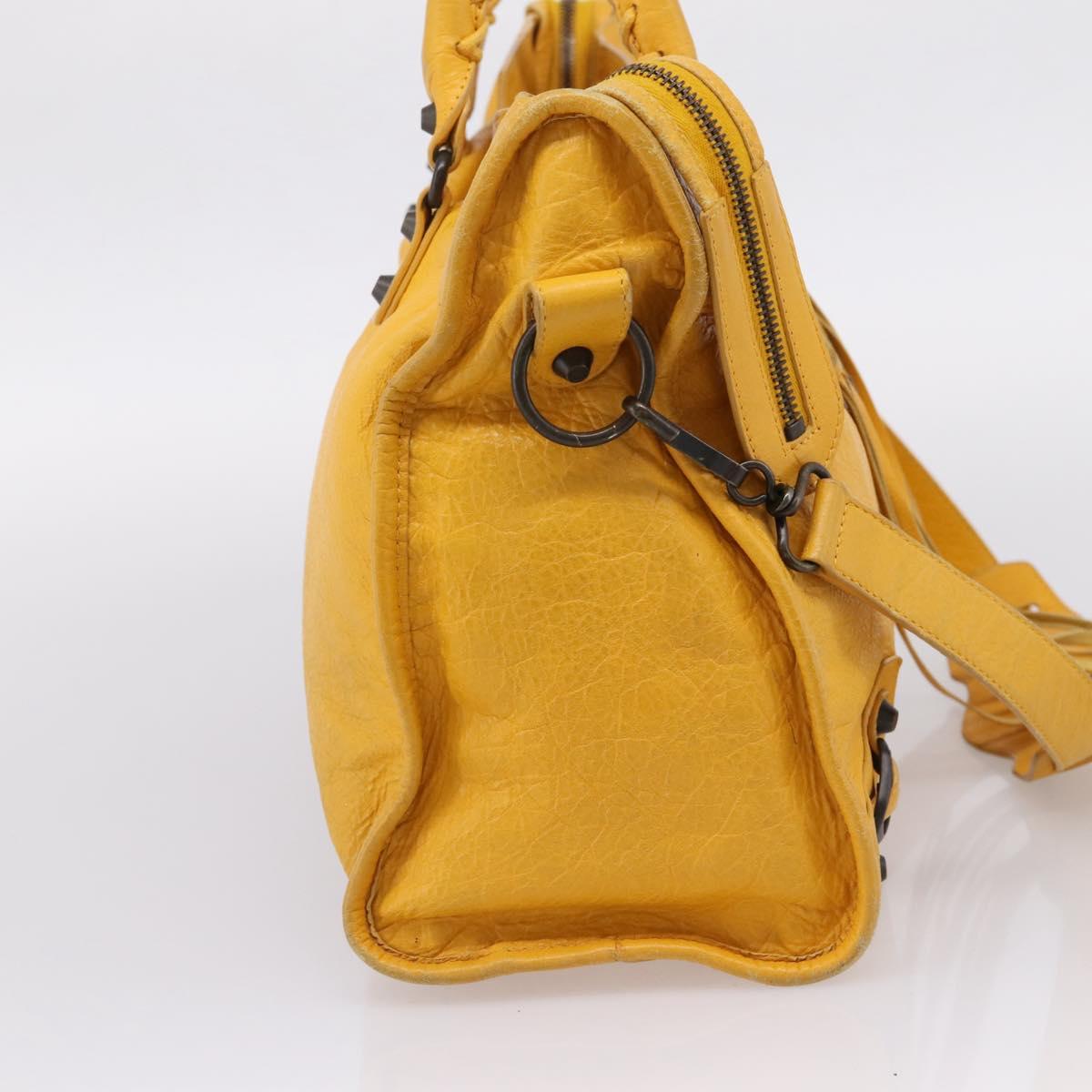 Balenciaga The City Hand Bag Leather 2way Yellow 115748 Auth 208577V
