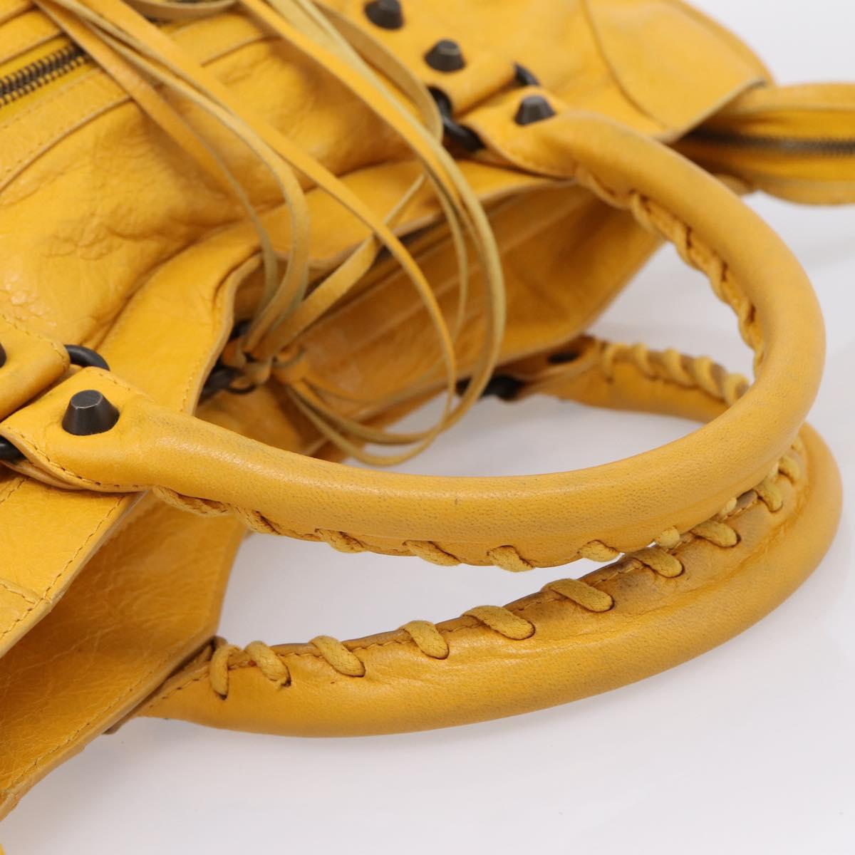 Balenciaga The City Hand Bag Leather 2way Yellow 115748 Auth 208577V