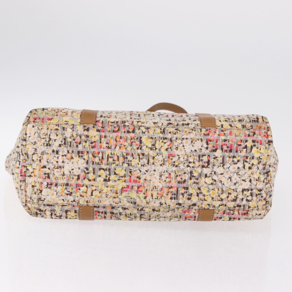 FENDI Zucchino Canvas Tote Bag Multicolor Gold 8BH215 Auth 208580V