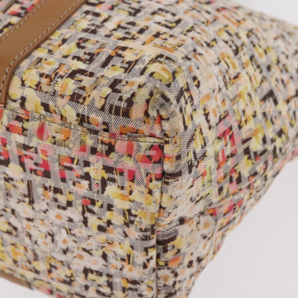 FENDI Zucchino Canvas Tote Bag Multicolor Gold 8BH215 Auth 208580V