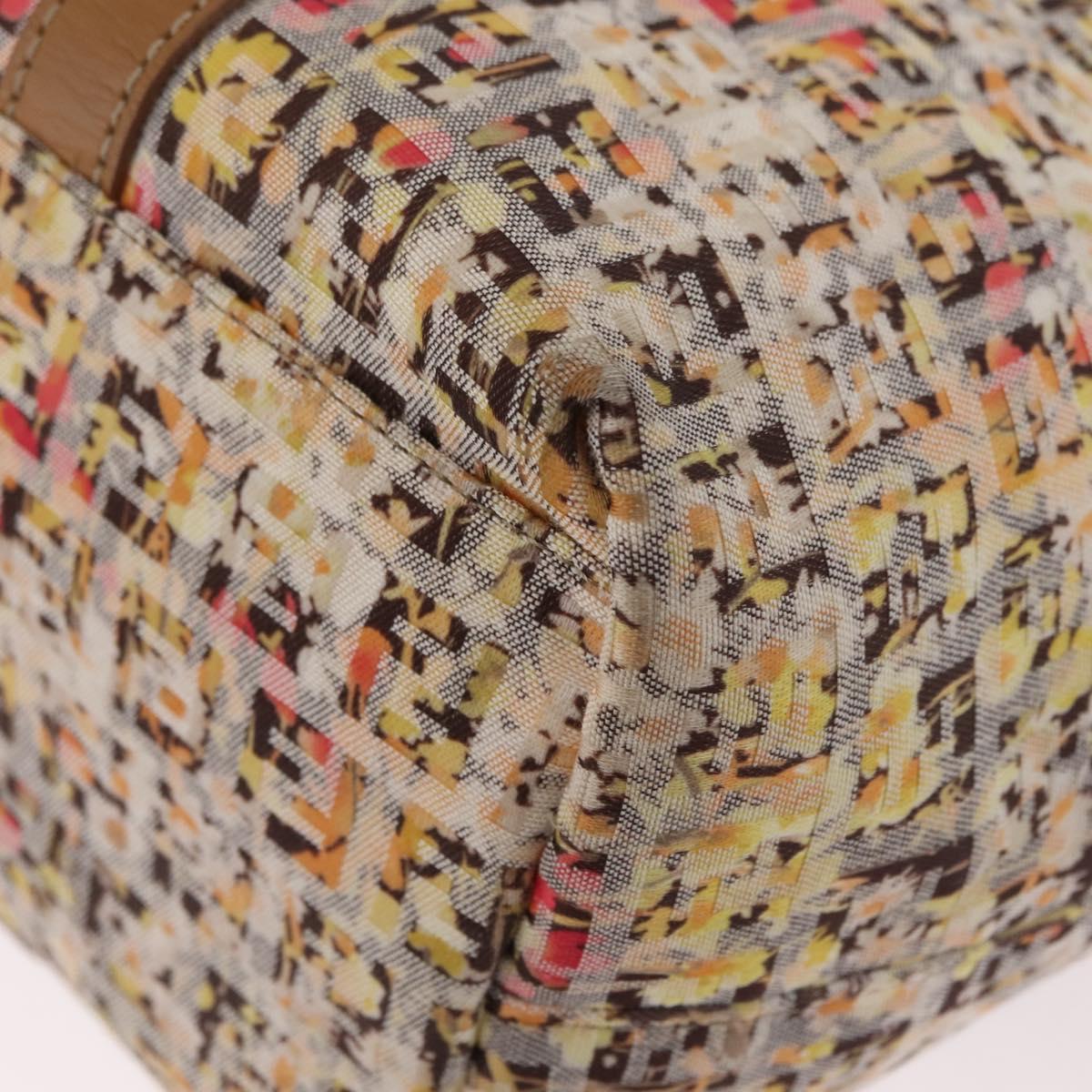 FENDI Zucchino Canvas Tote Bag Multicolor Gold 8BH215 Auth 208580V