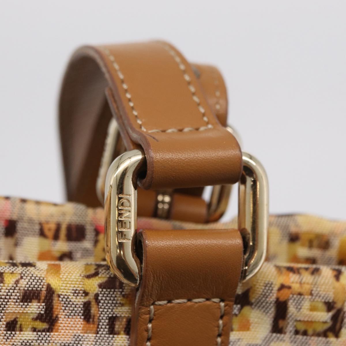 FENDI Zucchino Canvas Tote Bag Multicolor Gold 8BH215 Auth 208580V