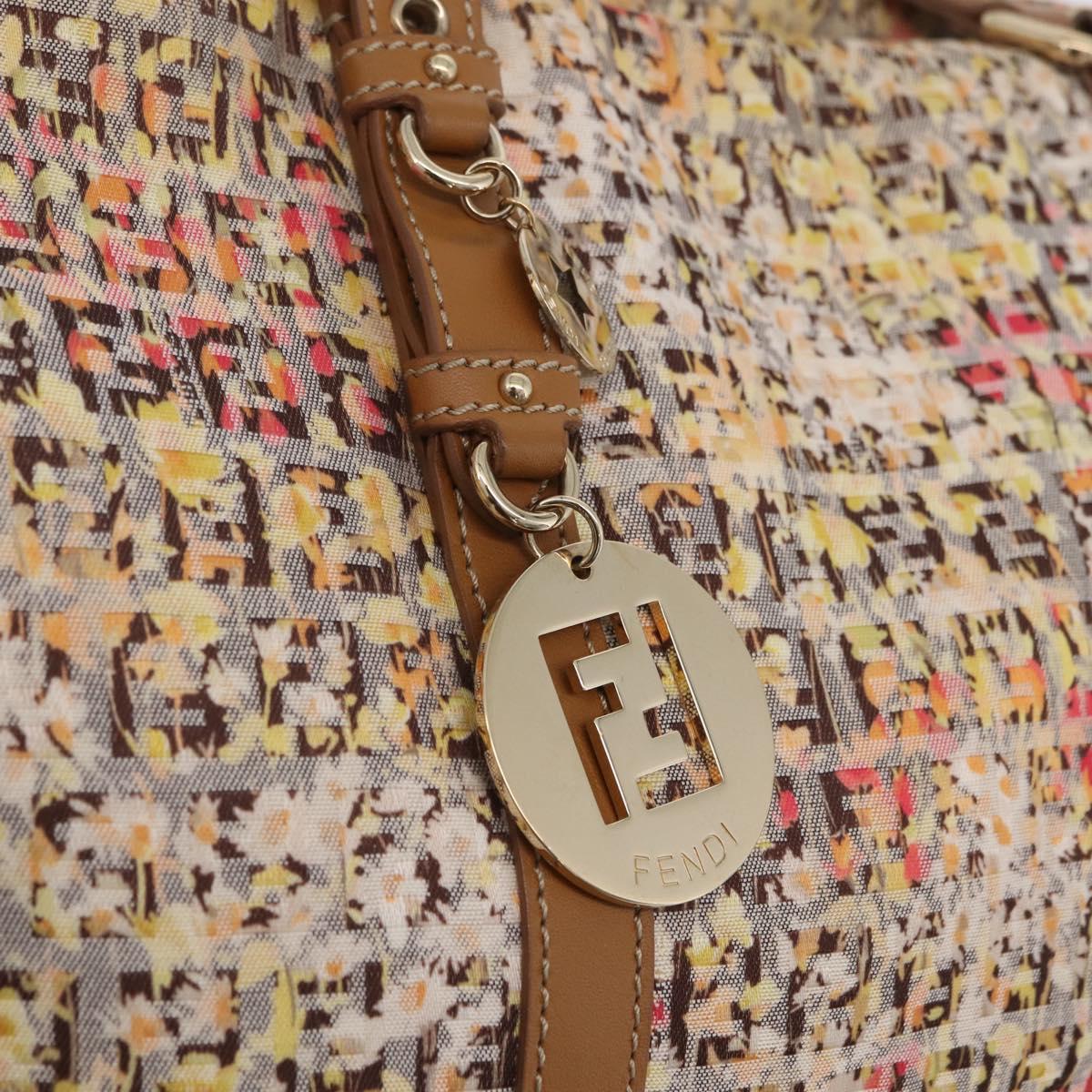 FENDI Zucchino Canvas Tote Bag Multicolor Gold 8BH215 Auth 208580V