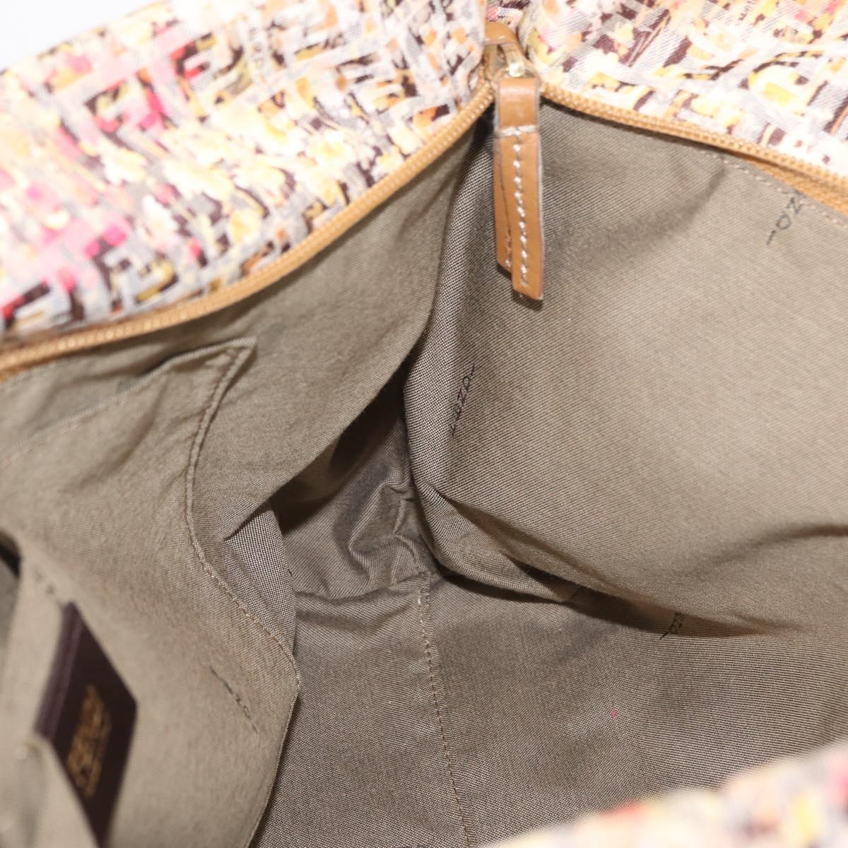 FENDI Zucchino Canvas Tote Bag Multicolor Gold 8BH215 Auth 208580V