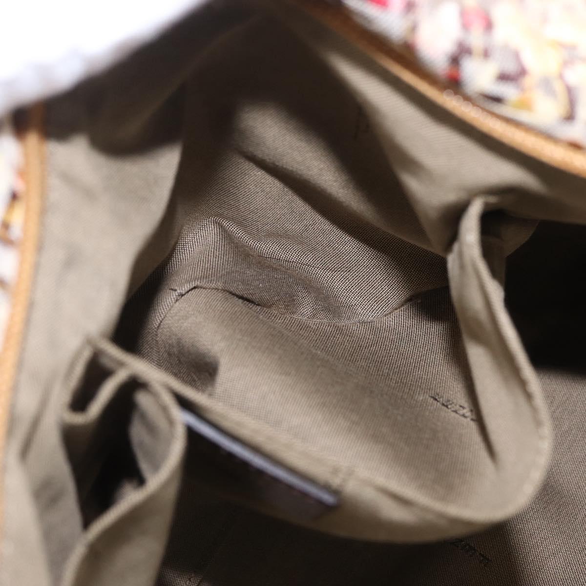 FENDI Zucchino Canvas Tote Bag Multicolor Gold 8BH215 Auth 208580V