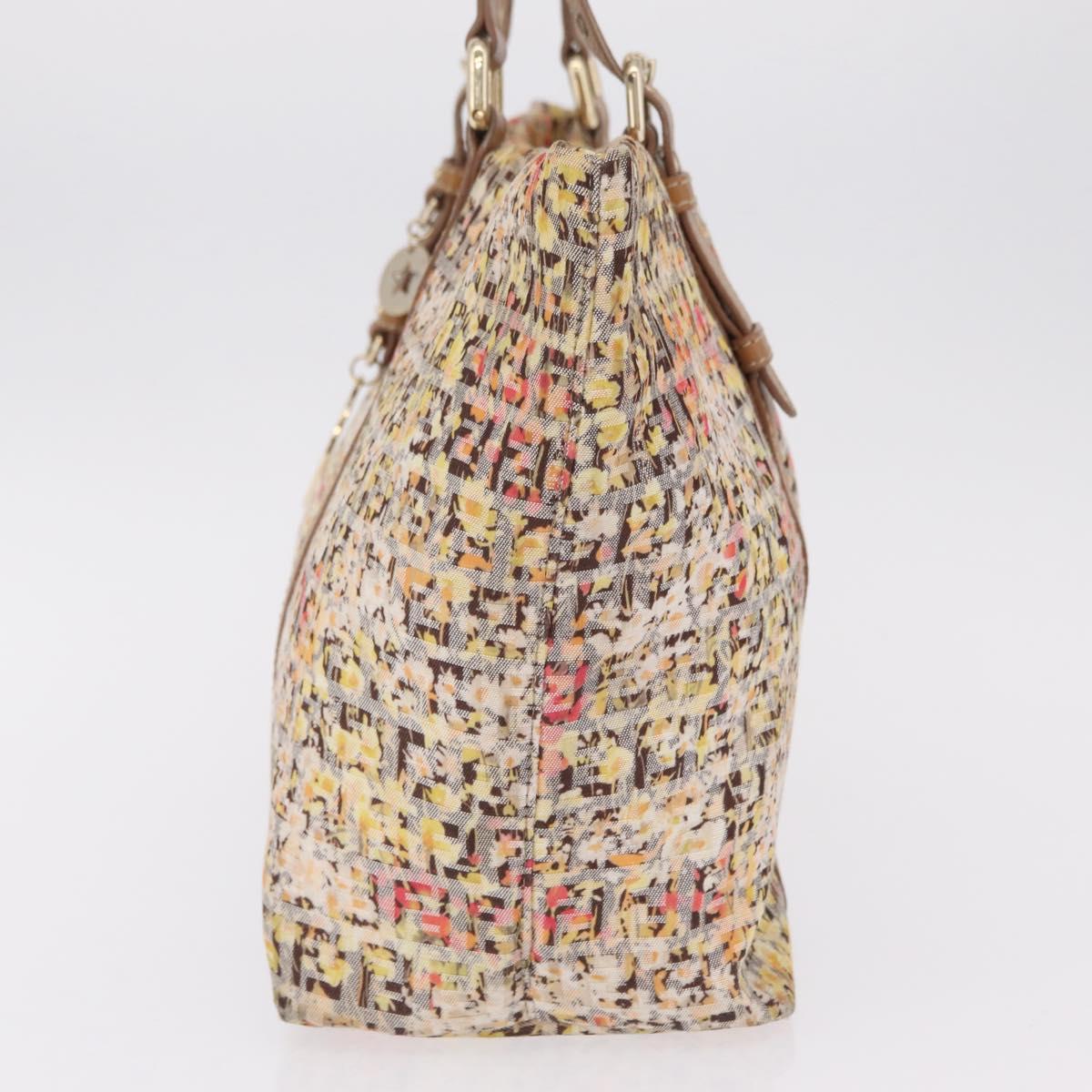 FENDI Zucchino Canvas Tote Bag Multicolor Gold 8BH215 Auth 208580V