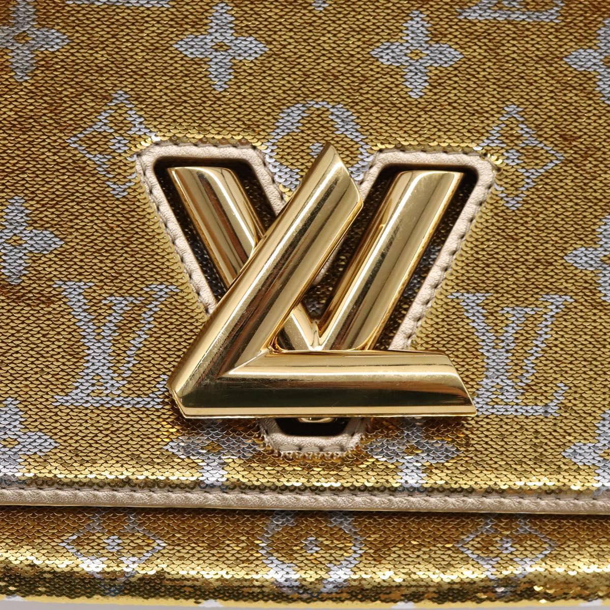 LOUIS VUITTON Twist PM Shoulder Bag Leather sequins Gold M52906 LV Auth 208581SM