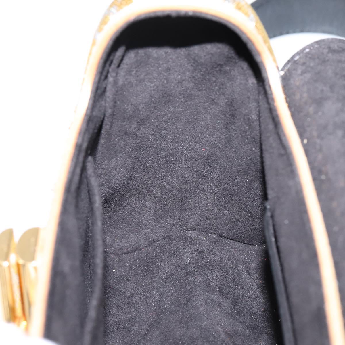 LOUIS VUITTON Twist PM Shoulder Bag Leather sequins Gold M52906 LV Auth 208581SM