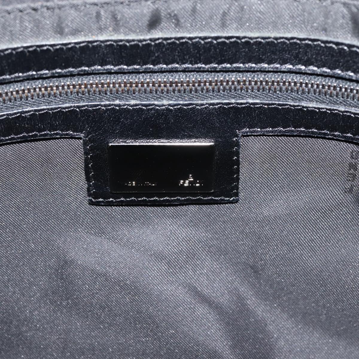 FENDI Zucca Canvas Mamma Baguette Shoulder Bag Gray Silver Auth 208582A