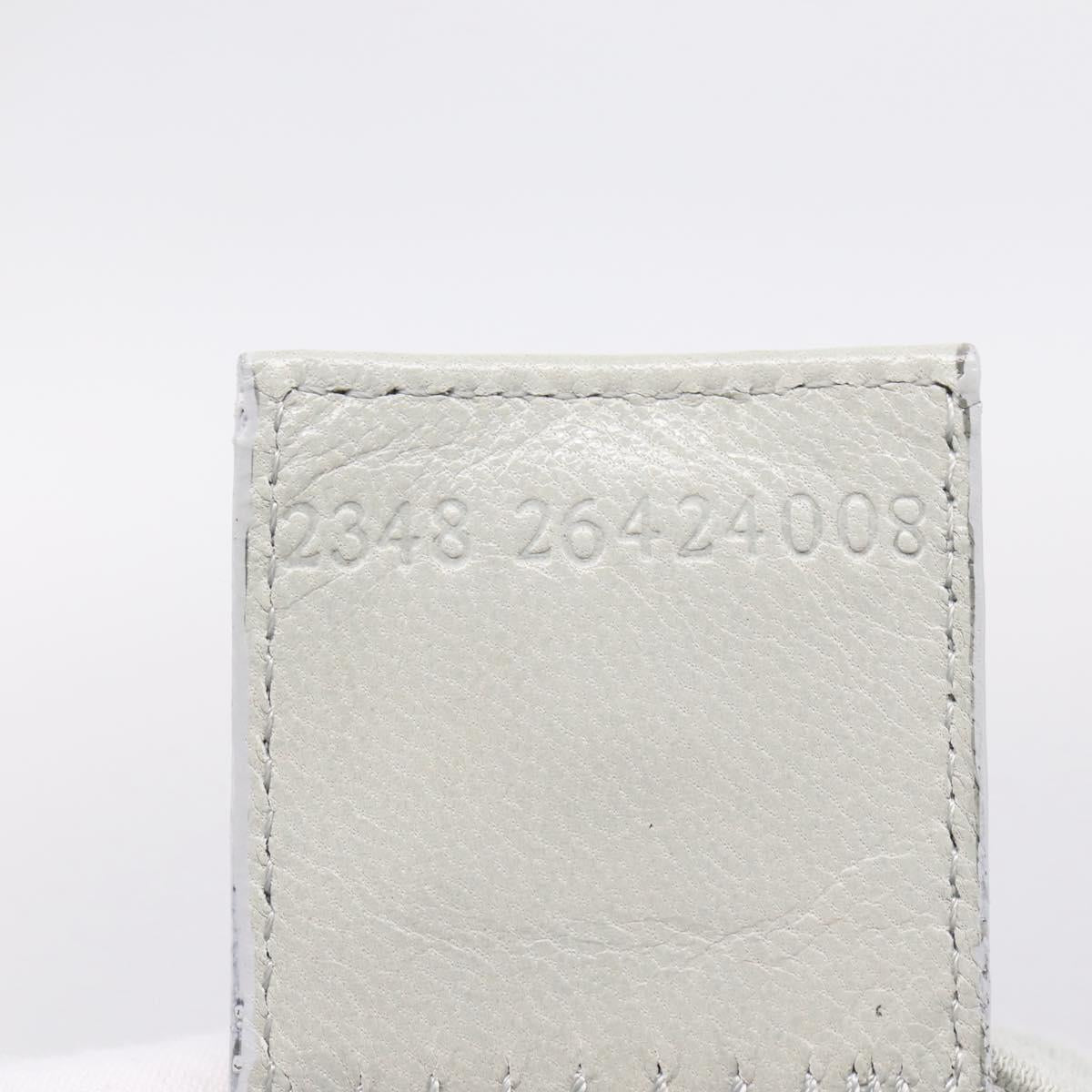 FENDI Mamma Baguette Shoulder Bag Canvas Gray Silver Auth 208585V