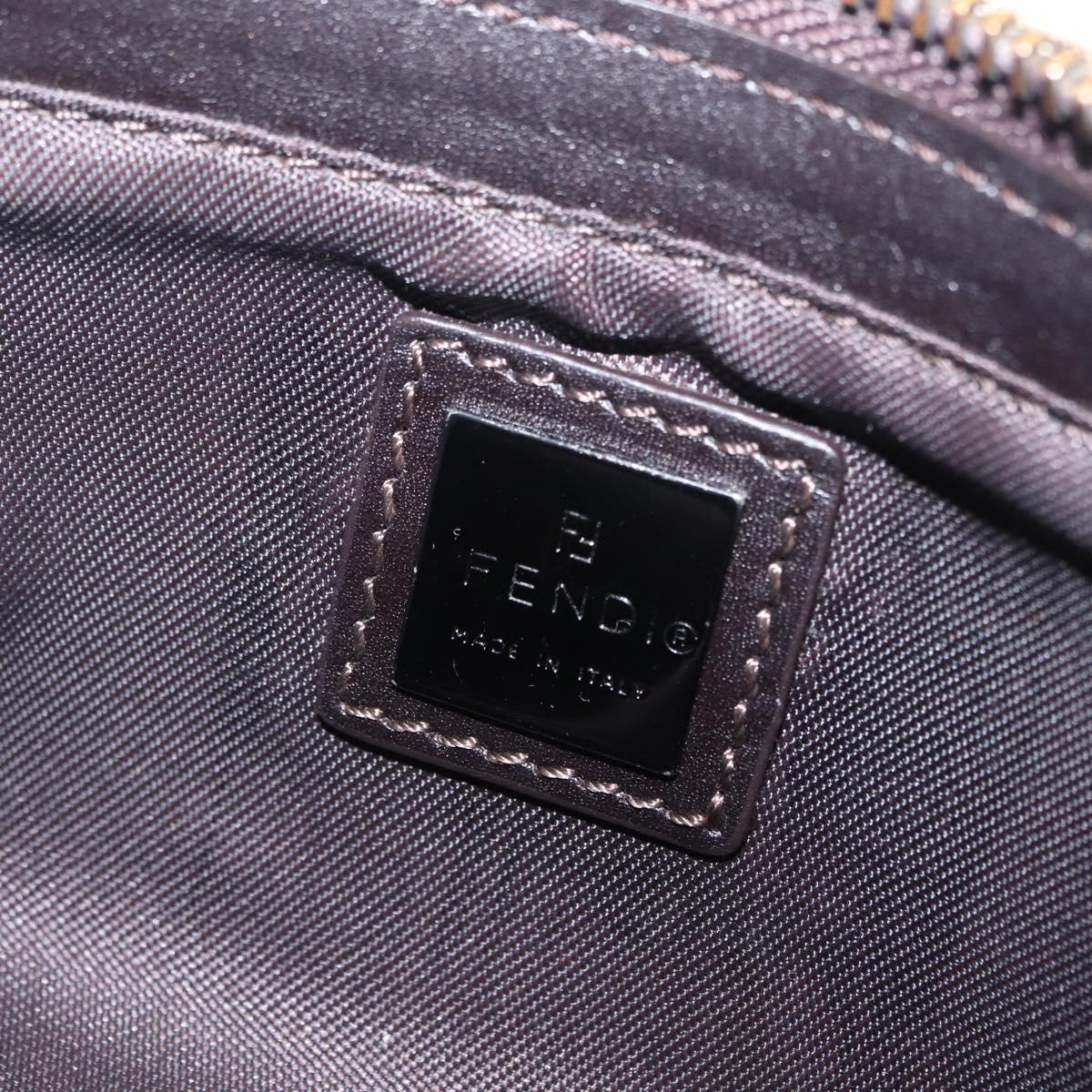 FENDI Zucchino Canvas Accessory Pouch Beige Silver 8BR04 Auth 208587V