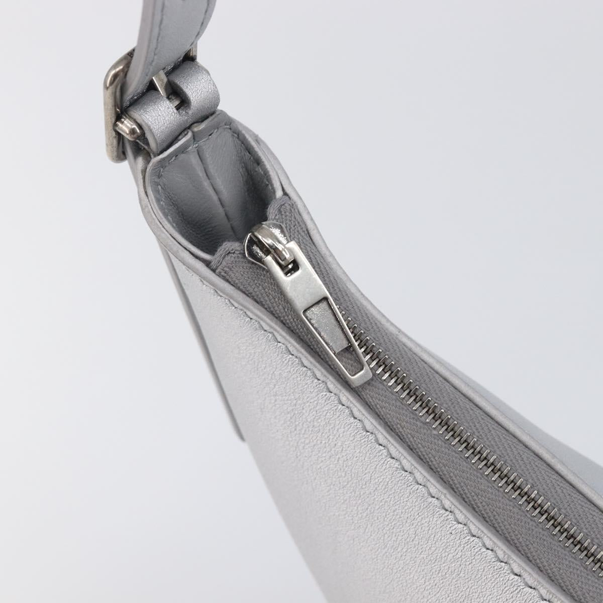 Balenciaga Mary Kate Shoulder Bag Leather Silver 771733 Auth 208601M