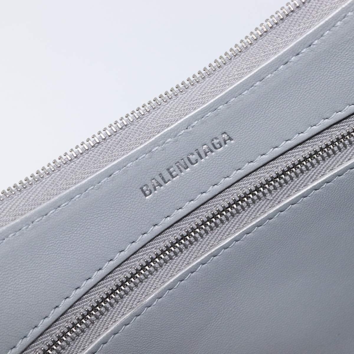 Balenciaga Mary Kate Shoulder Bag Leather Silver 771733 Auth 208601M