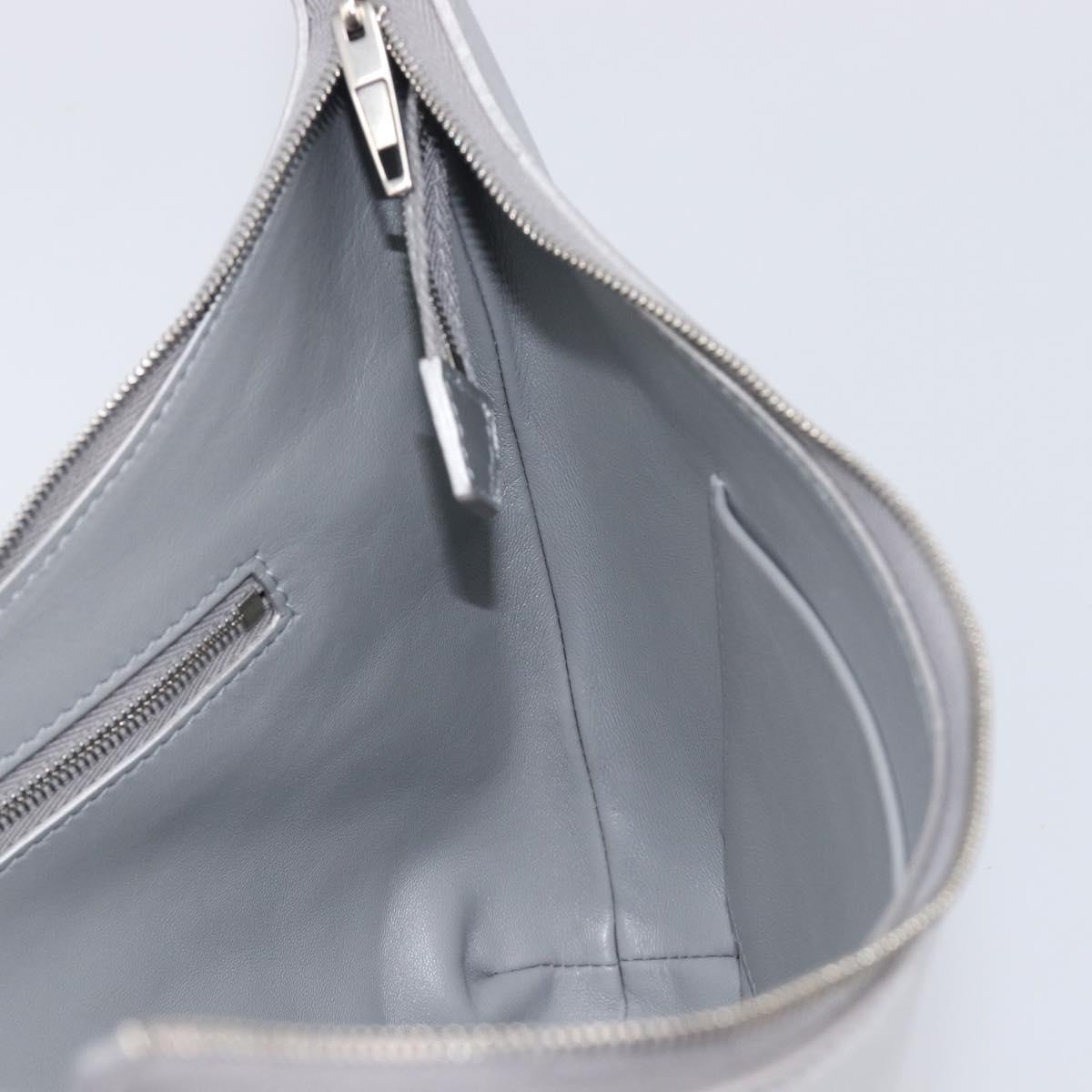 Balenciaga Mary Kate Shoulder Bag Leather Silver 771733 Auth 208601M