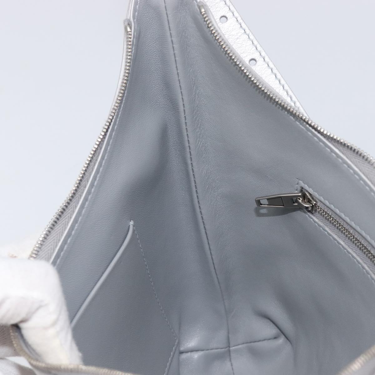 Balenciaga Mary Kate Shoulder Bag Leather Silver 771733 Auth 208601M