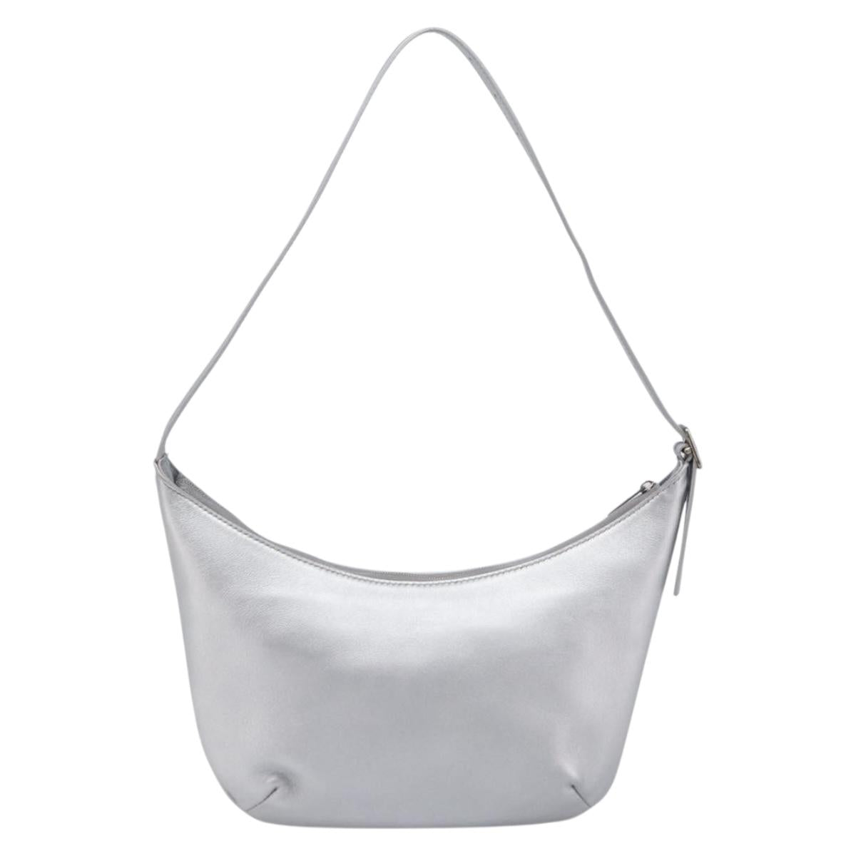 Balenciaga Mary Kate Shoulder Bag Leather Silver 771733 Auth 208601M