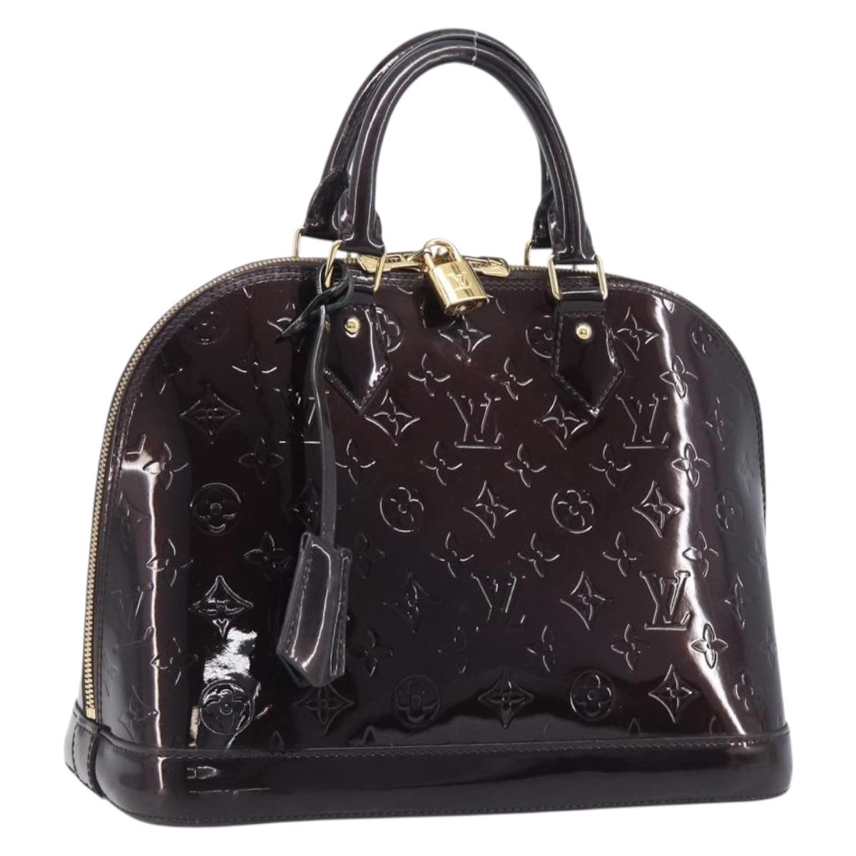 LOUIS VUITTON Monogram Vernis Alma PM Hand Bag Amarante M91611 LV Auth 208623V