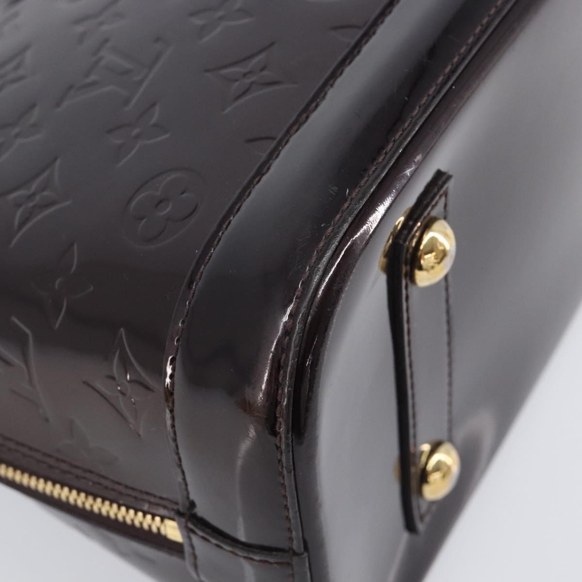 LOUIS VUITTON Monogram Vernis Alma PM Hand Bag Amarante M91611 LV Auth 208623V