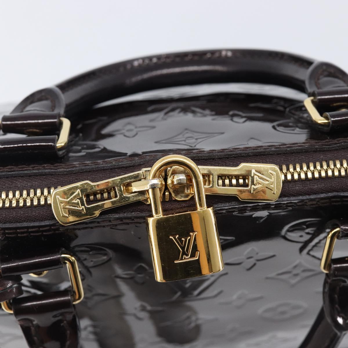 LOUIS VUITTON Monogram Vernis Alma PM Hand Bag Amarante M91611 LV Auth 208623V