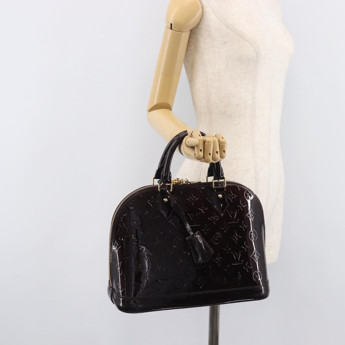 LOUIS VUITTON Monogram Vernis Alma PM Hand Bag Amarante M91611 LV Auth 208623V