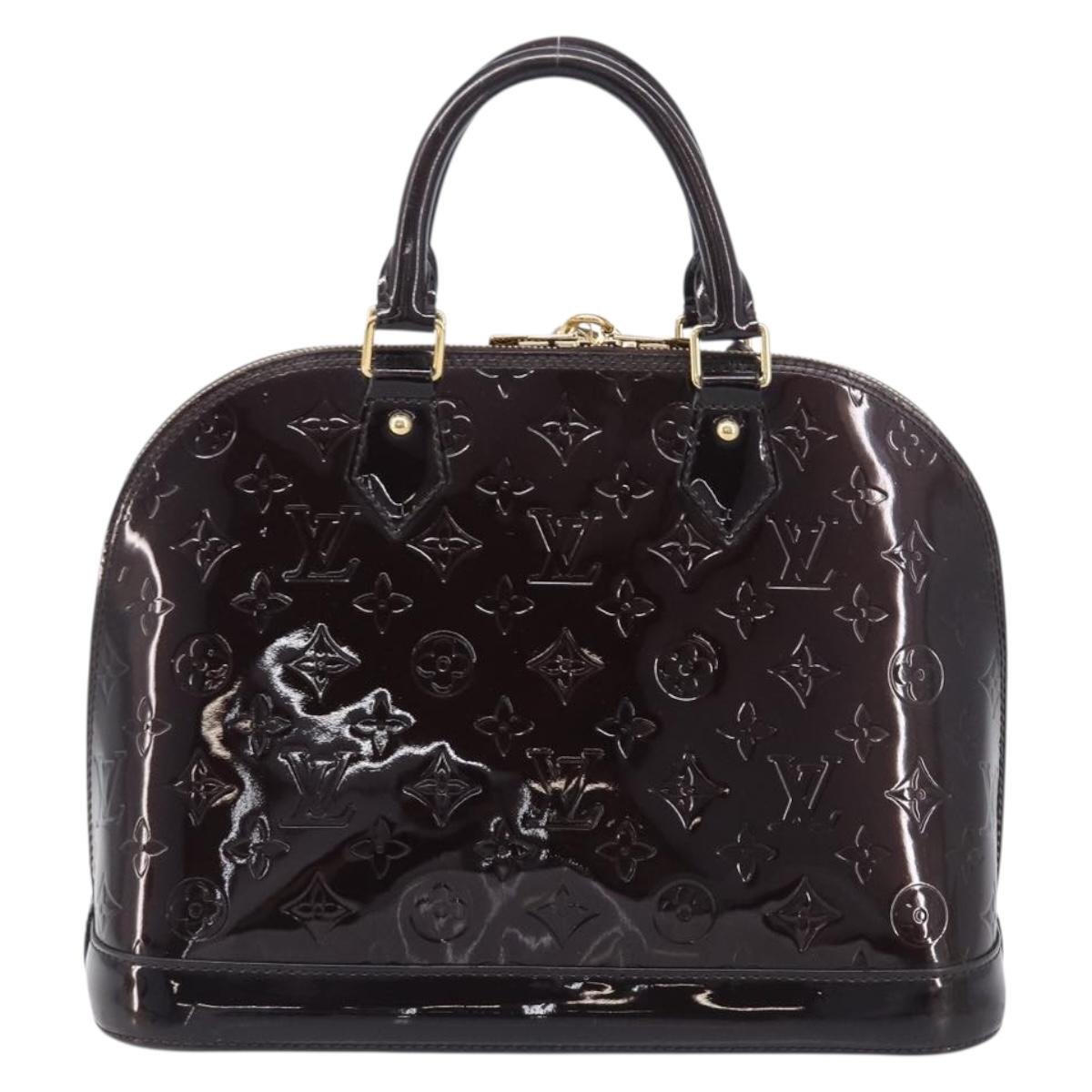 LOUIS VUITTON Monogram Vernis Alma PM Hand Bag Amarante M91611 LV Auth 208623V