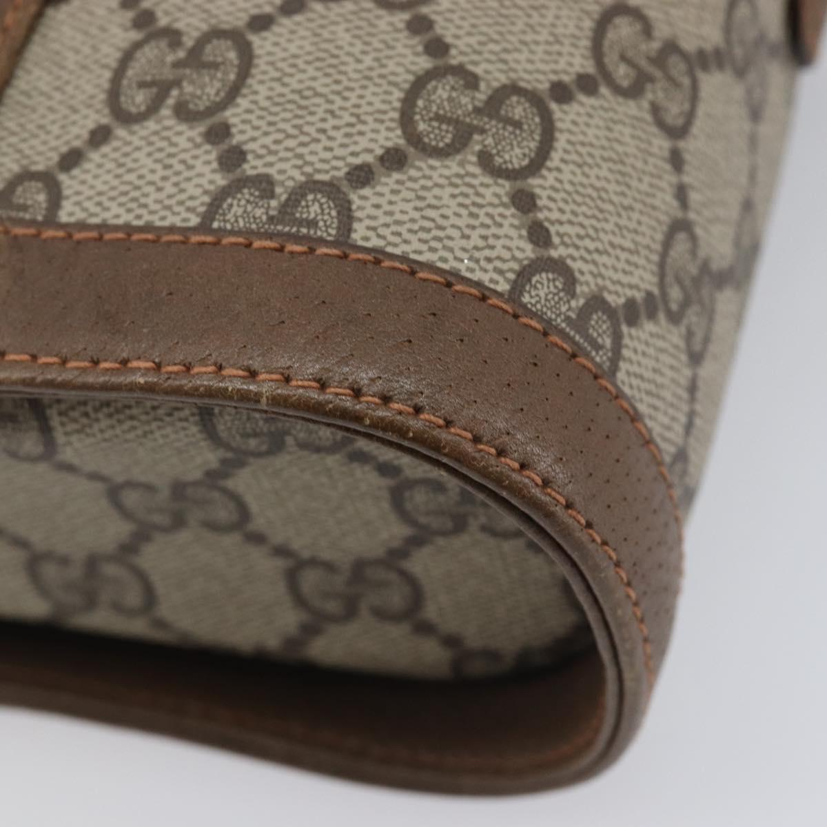 GUCCI GG Supreme Web Sherry Line Shoulder Bag PVC Beige 904 02 070 Auth 208628