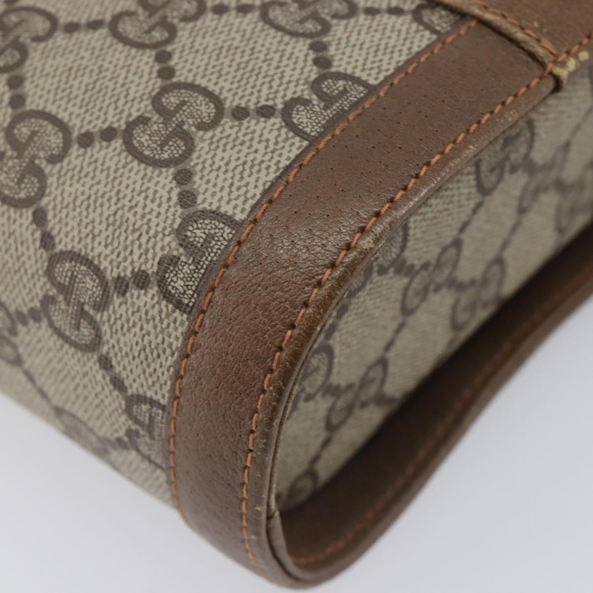 GUCCI GG Supreme Web Sherry Line Shoulder Bag PVC Beige 904 02 070 Auth 208628