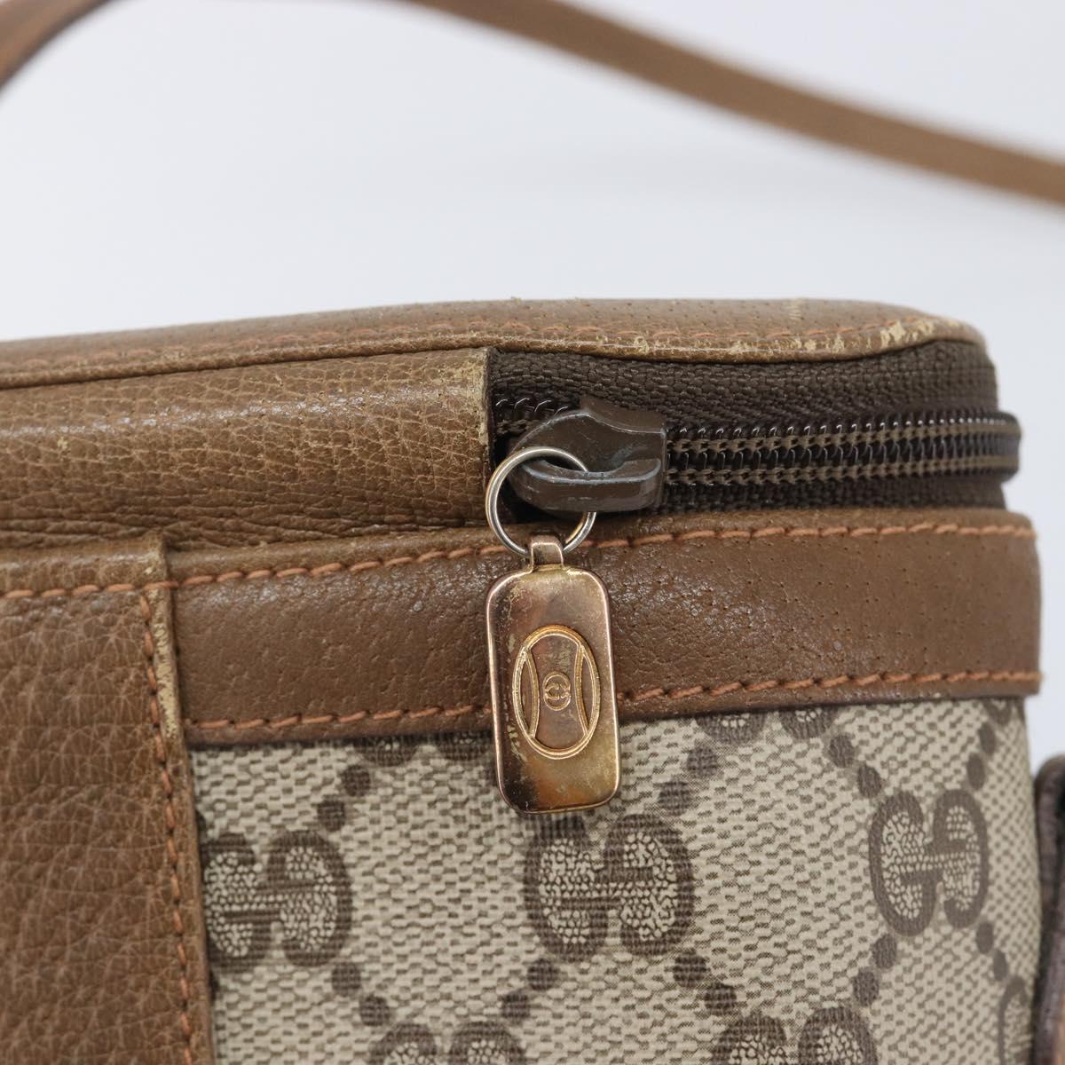 GUCCI GG Supreme Web Sherry Line Shoulder Bag PVC Beige 904 02 070 Auth 208628