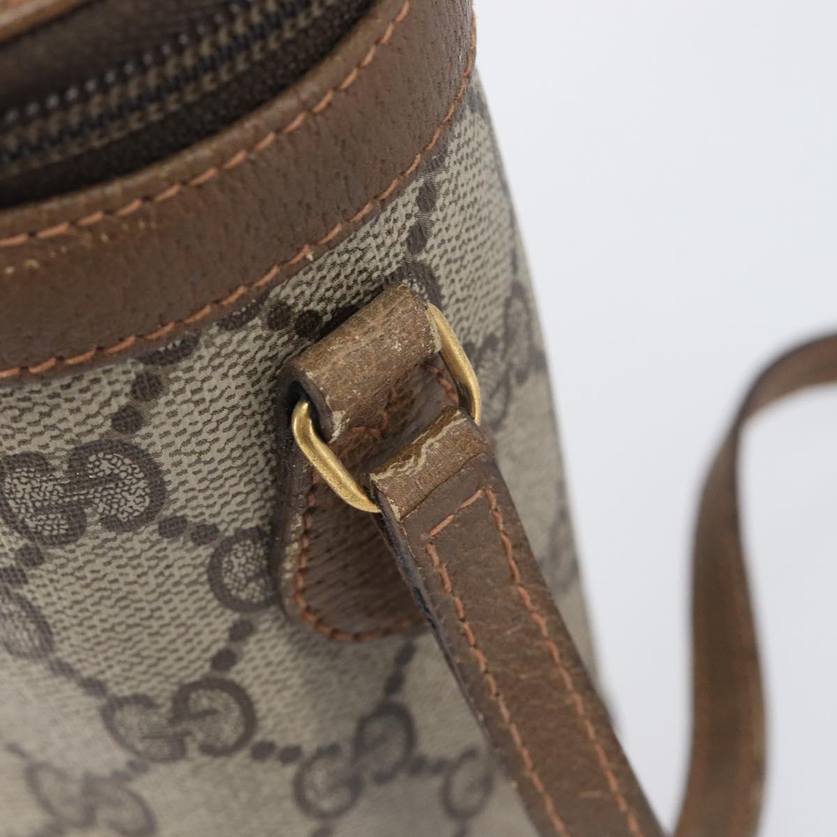 GUCCI GG Supreme Web Sherry Line Shoulder Bag PVC Beige 904 02 070 Auth 208628
