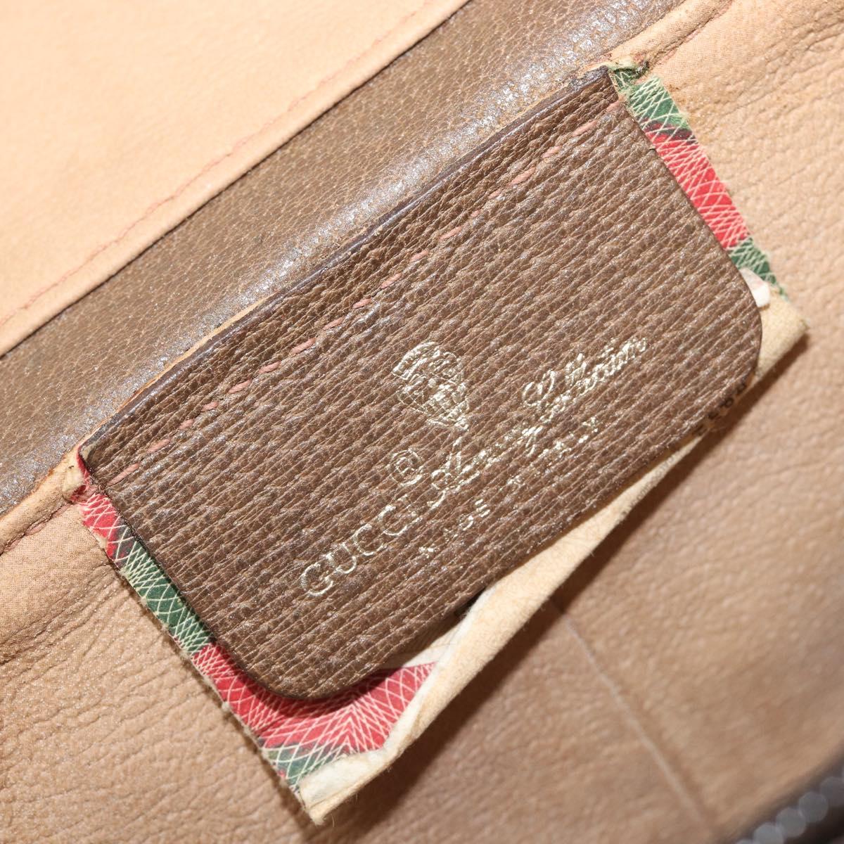 GUCCI GG Supreme Web Sherry Line Shoulder Bag PVC Beige 904 02 070 Auth 208628