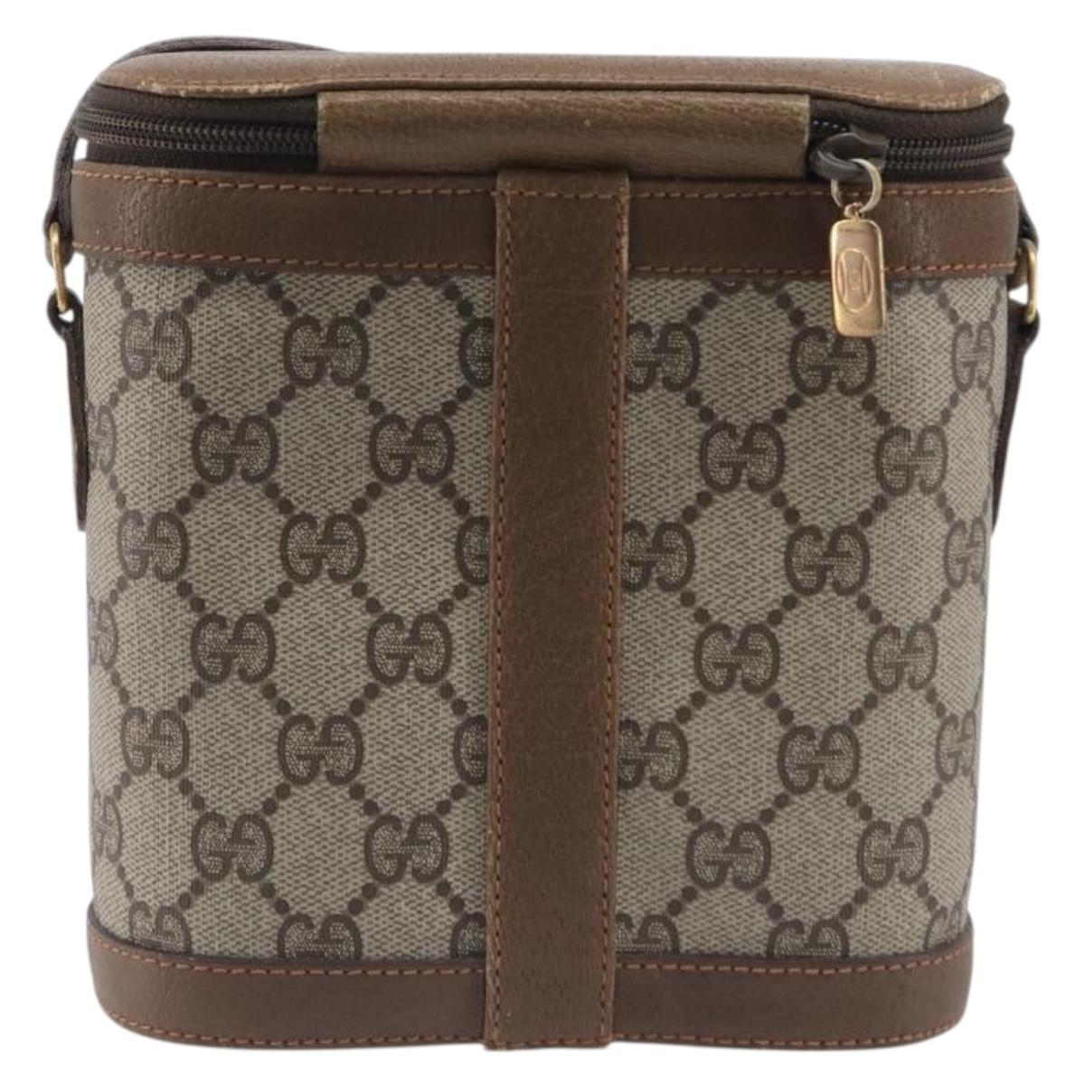 GUCCI GG Supreme Web Sherry Line Shoulder Bag PVC Beige 904 02 070 Auth 208628