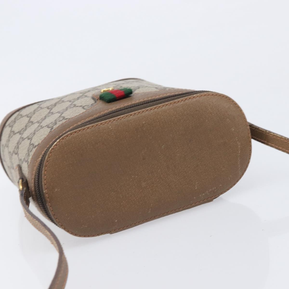 GUCCI GG Supreme Web Sherry Line Shoulder Bag PVC Beige 904 02 070 Auth 208628