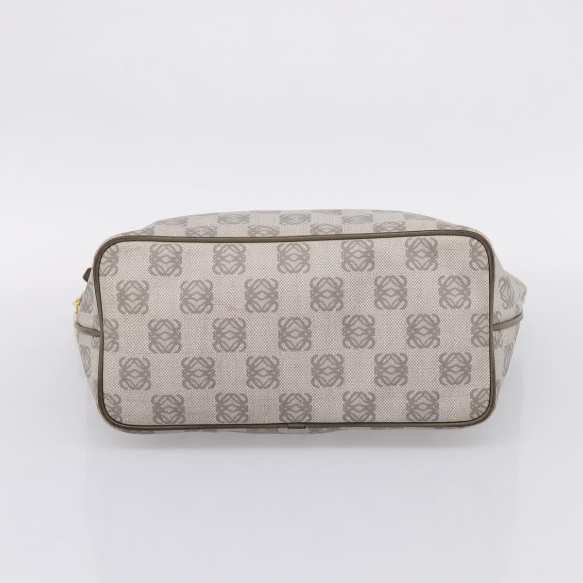 LOEWE Anagram Tote Bag PVC Gray Gold Auth 208633