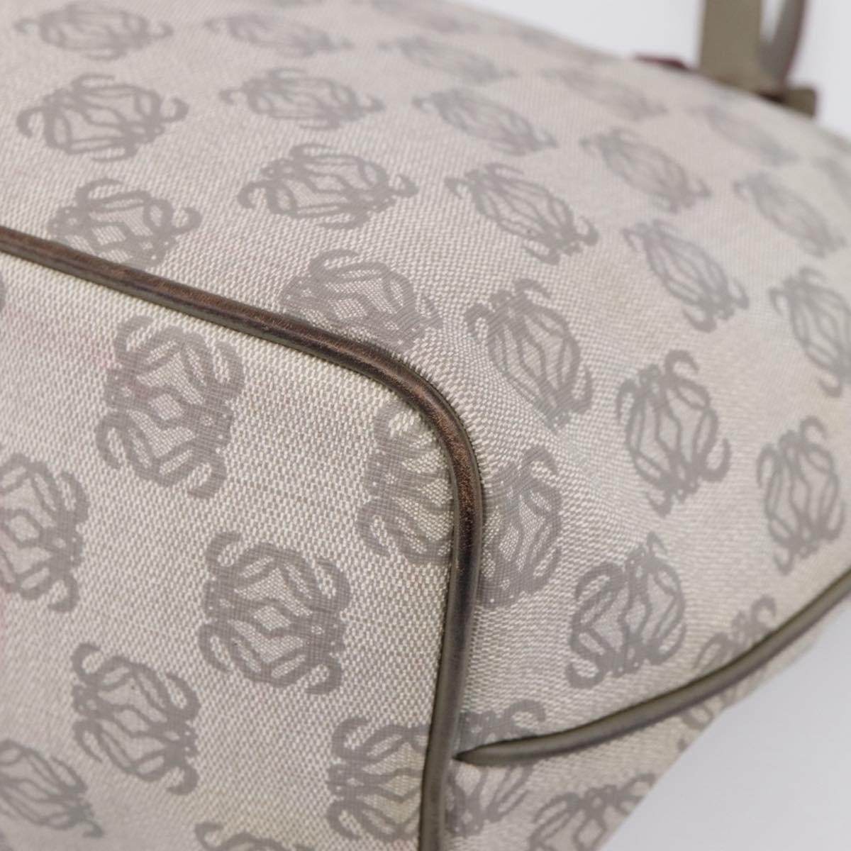 LOEWE Anagram Tote Bag PVC Gray Gold Auth 208633