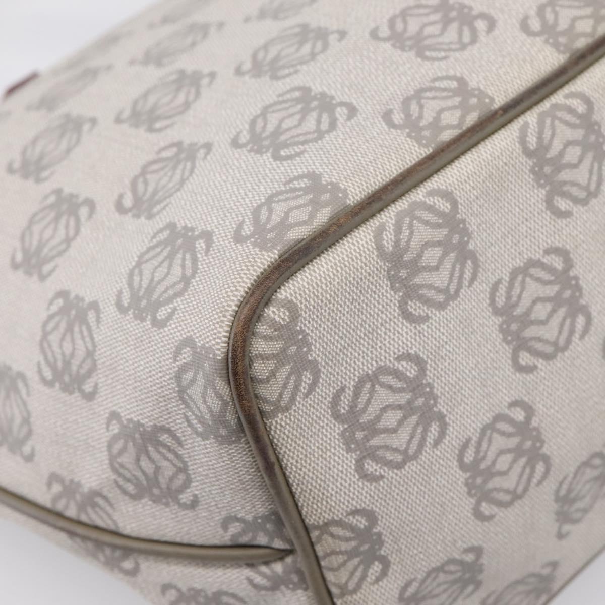 LOEWE Anagram Tote Bag PVC Gray Gold Auth 208633