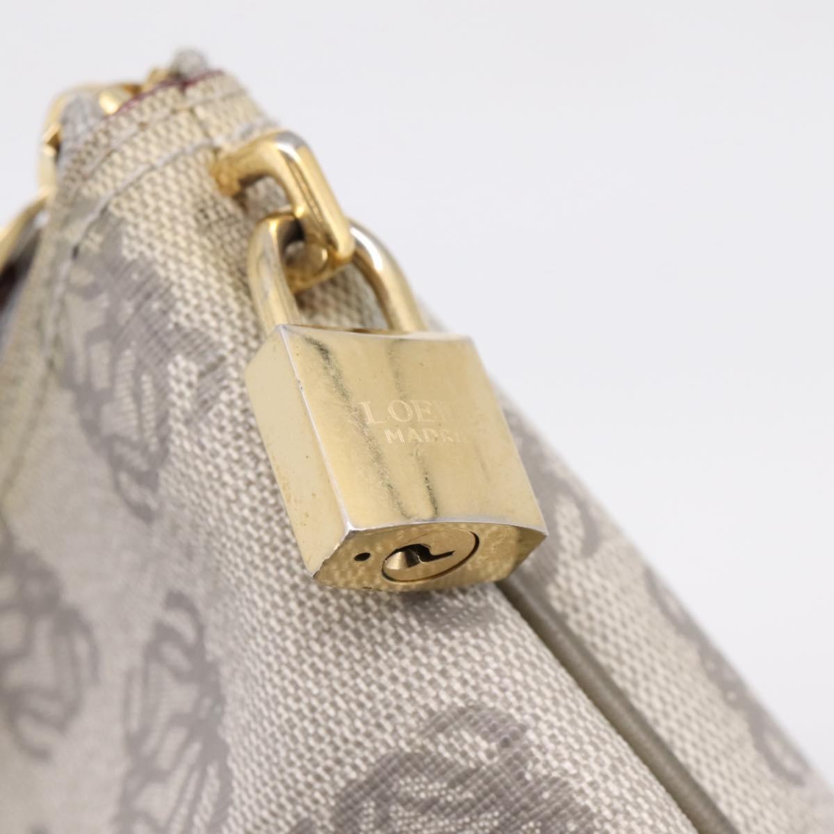 LOEWE Anagram Tote Bag PVC Gray Gold Auth 208633