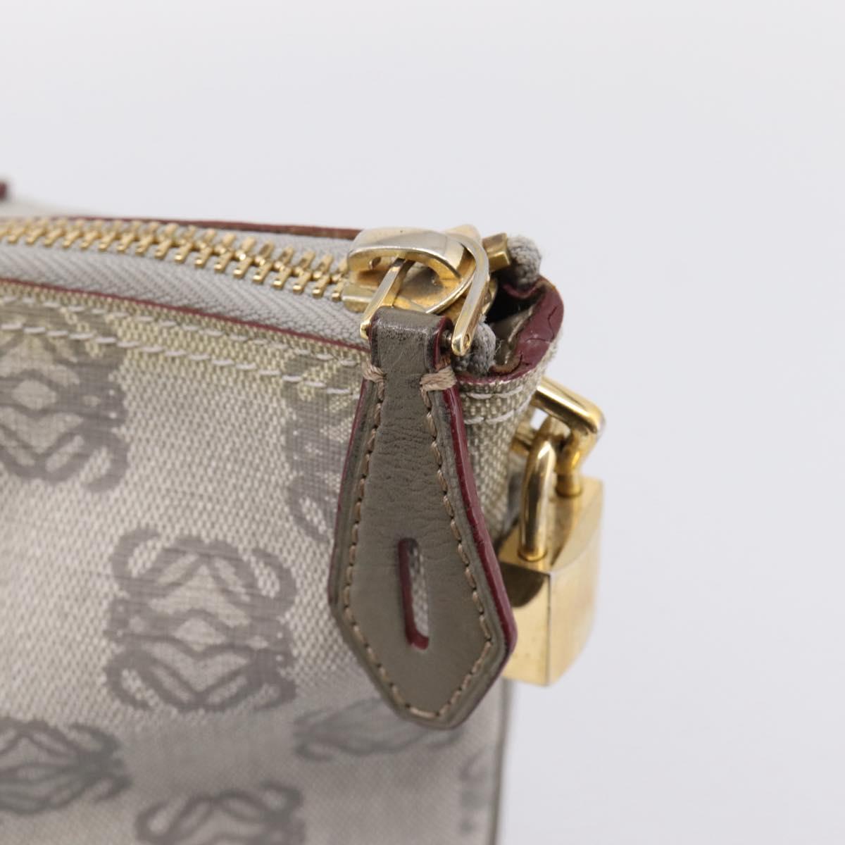 LOEWE Anagram Tote Bag PVC Gray Gold Auth 208633