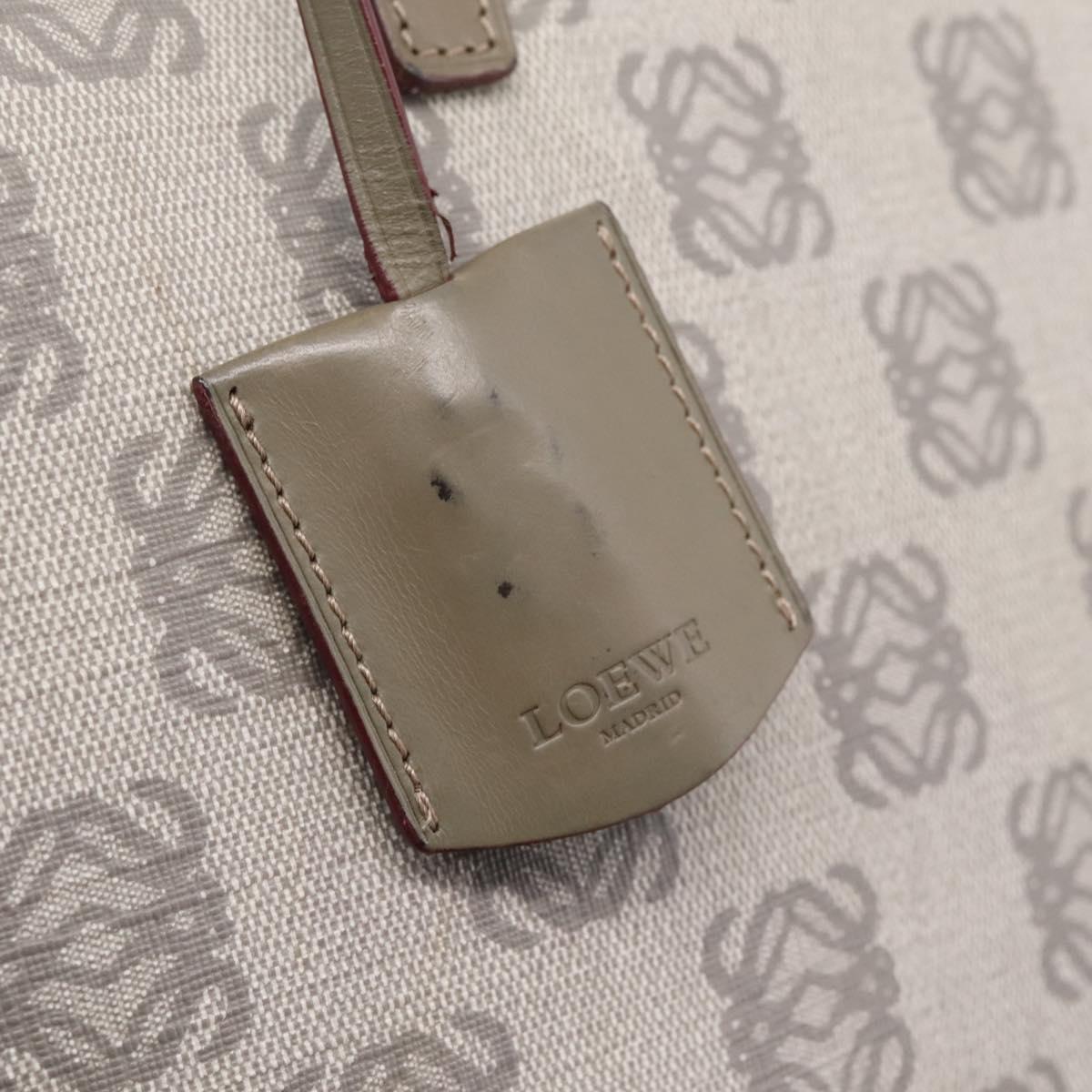 LOEWE Anagram Tote Bag PVC Gray Gold Auth 208633