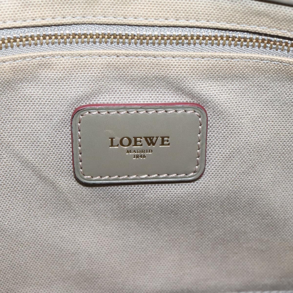 LOEWE Anagram Tote Bag PVC Gray Gold Auth 208633