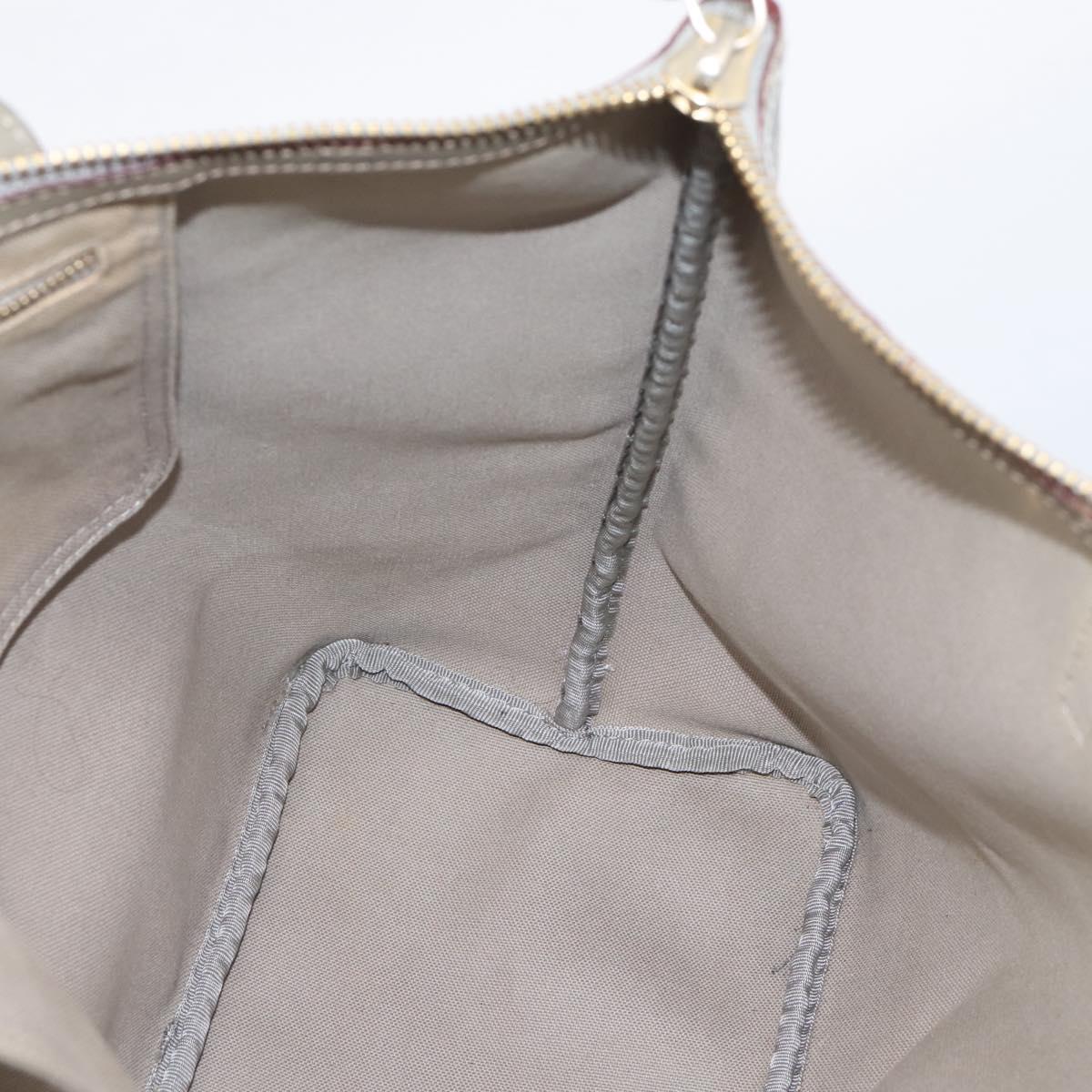 LOEWE Anagram Tote Bag PVC Gray Gold Auth 208633