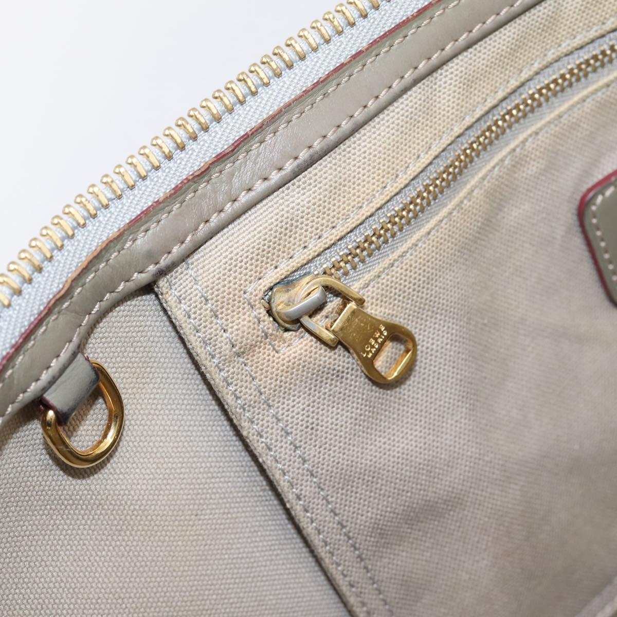 LOEWE Anagram Tote Bag PVC Gray Gold Auth 208633